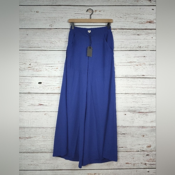 uniq Pants - UNIQ Sheer Wide Leg Dress Pants